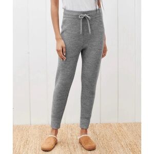 Jenni Kayne Alpaca Fisherman Knit Jogger Sweatpants Gray Size Small